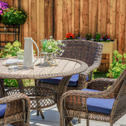 Cambridge 5-Piece Outdoor Wicker Dining Set - AURABAGS SHOP