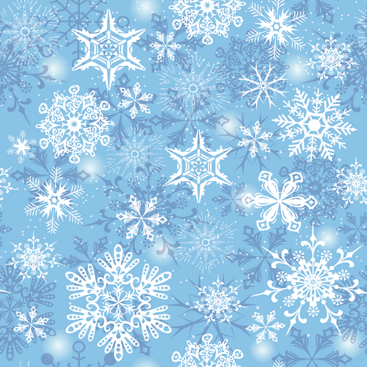 Blizzard Blue Snowflakes Adhesive Vinyl   - Christmas Pattern 2