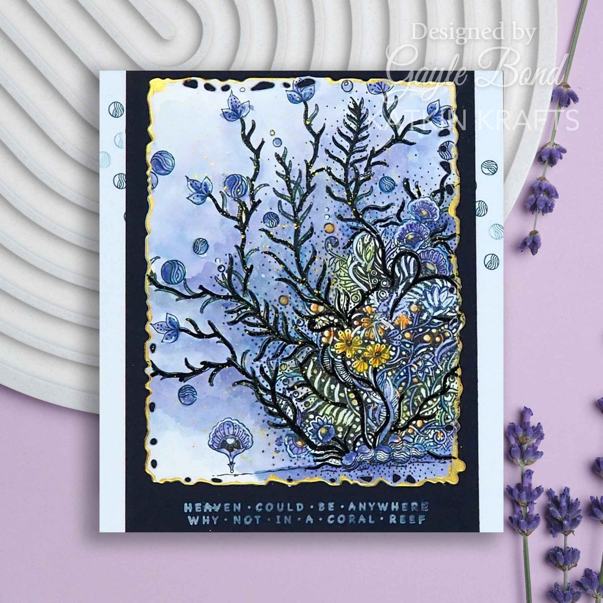 Katkin Krafts Coral Waters 6 in x 8 in Clear Stamp Set