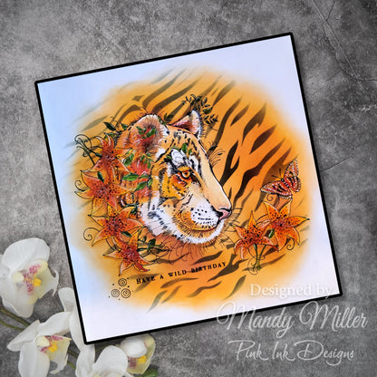 Pink Ink Designs Tiger 7 in x 7 in Stencil