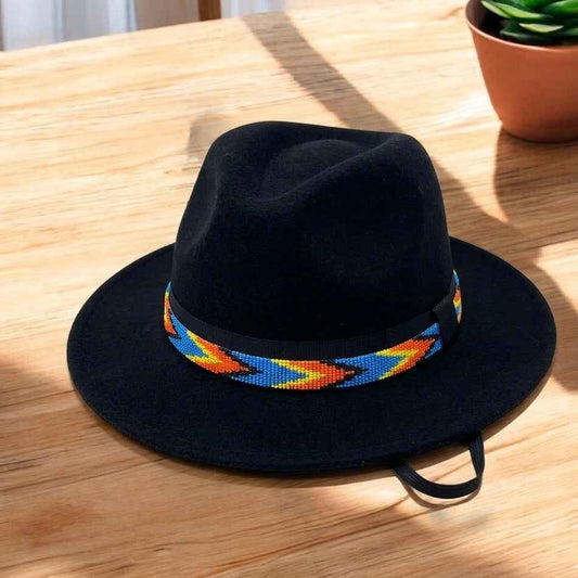 Blue Handmade Beaded Hatband