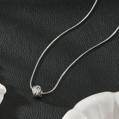 ALEKI Silver (White Gold): Sculptural Knot Pendant Necklace