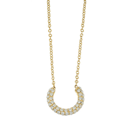 ASHANTI Gold: Celeste Crescent Necklace – Pavé Sparkle Pendant