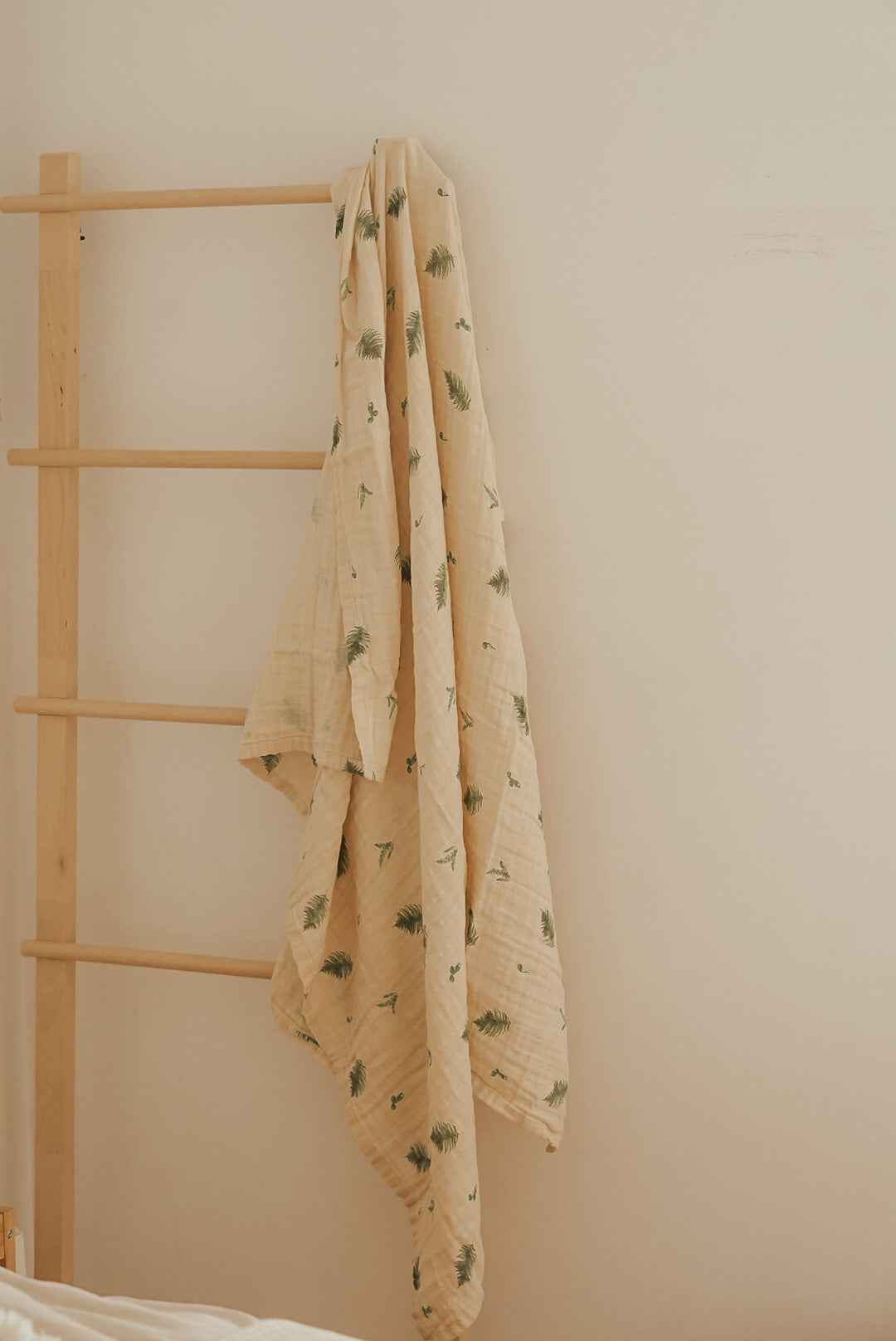 Organic Cotton Muslin Swaddle Blanket - Fern
