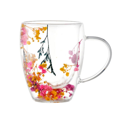 Coffee Cup Double-Walled with Floral Design 12 Oz - 1Piece
