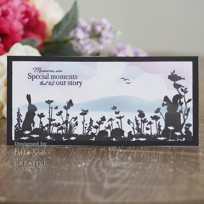 Creative Expressions Designer Boutique Collection Meadow View DL Pre Cut Rubber Stamp