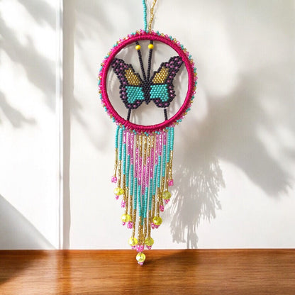 Red and Golden Butterfly Dream Catcher