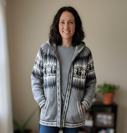 Unisex Alpaca Light Grey Sweater