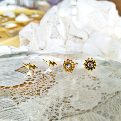 EKON 2-Pair Stud Earrings Set
