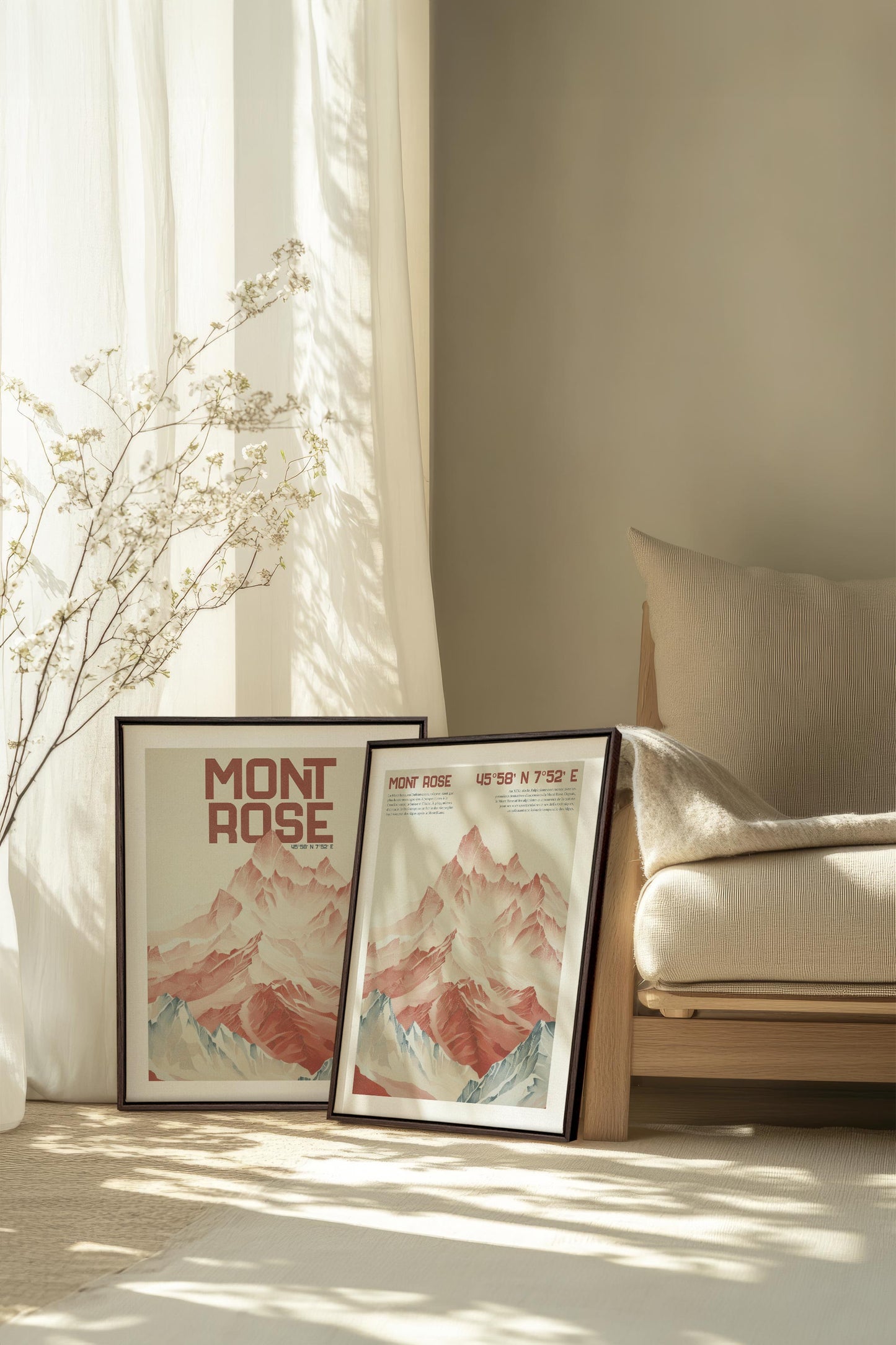 DUO ROSE SUMMIT (2 Oeuvres sur toile étirée)