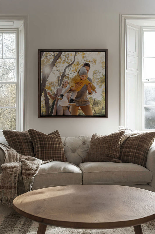 Toile étirée carrée personnalisée (avec cadre)
