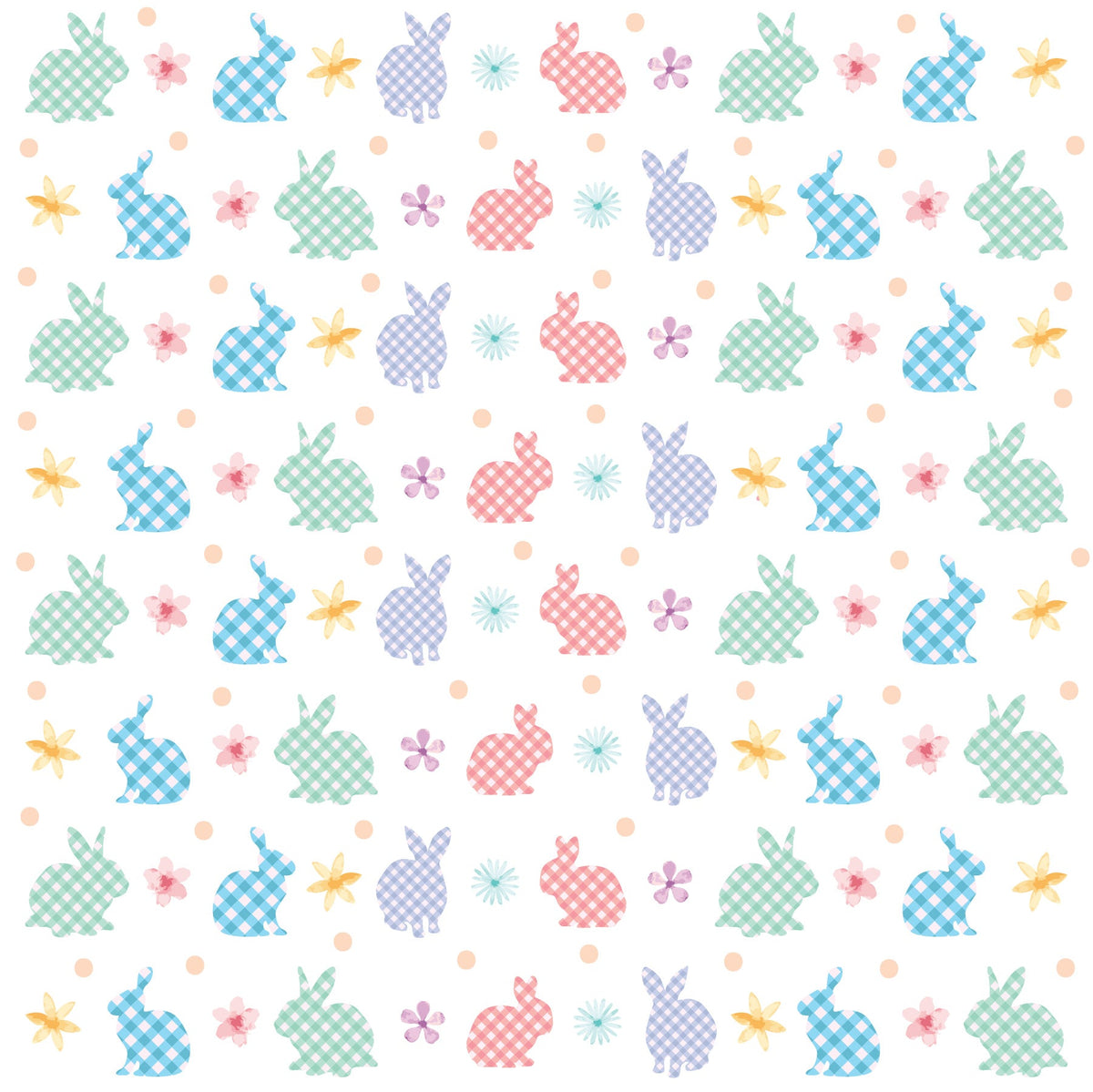 Easter Plaid Rabbits Adhesive Vinyl