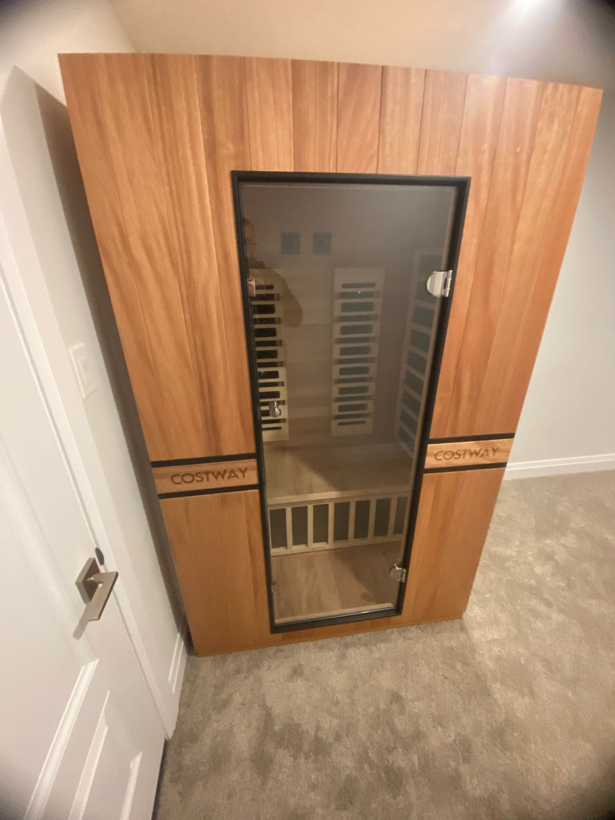 PREORDER NOVEMBER 2026-Costway 2-Person Dual Therapy Full Spectrum Infrared Sauna with Red Light Panel, WiFi App Control, Chromotherapy & Bluetooth – Okoume Wood- Fully Loaded Indoor Spa