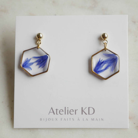 Boucles d'oreilles Blu - hexa(médium)