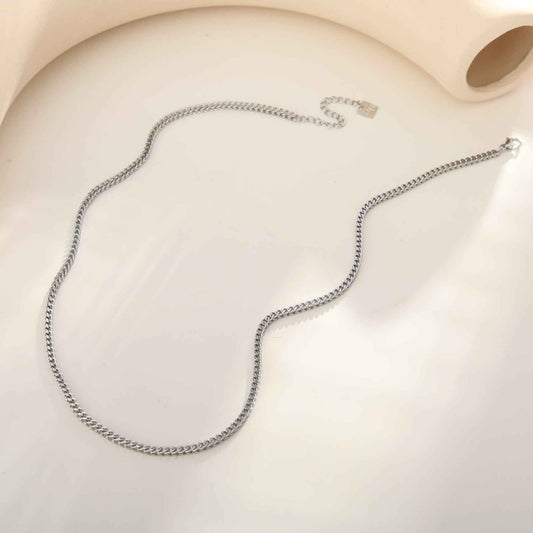 FARAH 28": Cuban Link Silver Chain Necklace