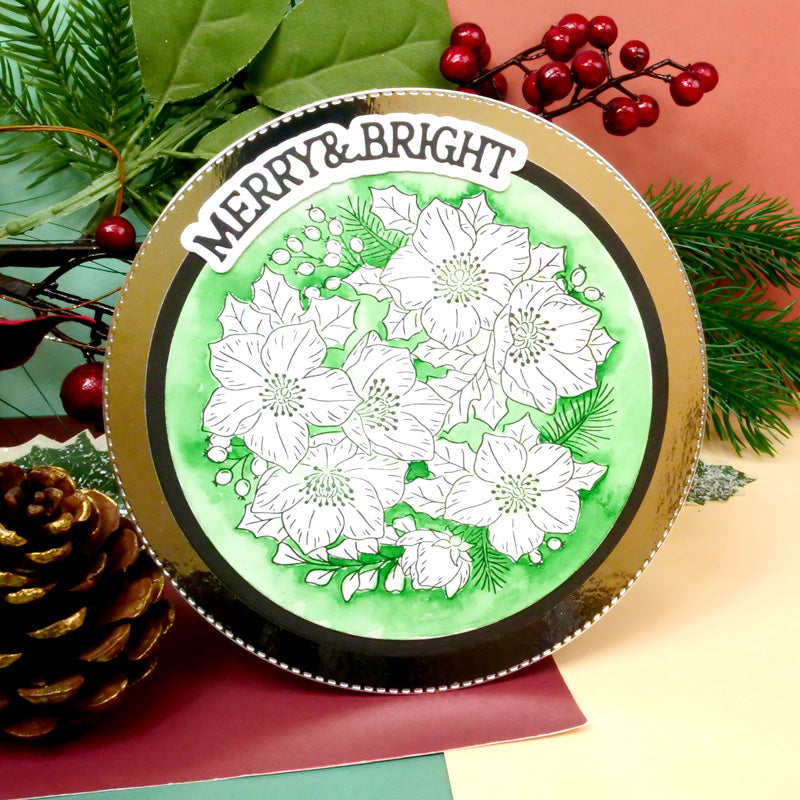 For the Love of Stamps - A Circle of Christmas Roses