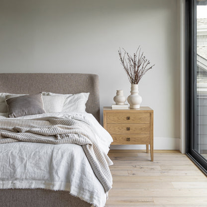 Faye Upholstered Bed With Curved Headboard - Perfect Taupe