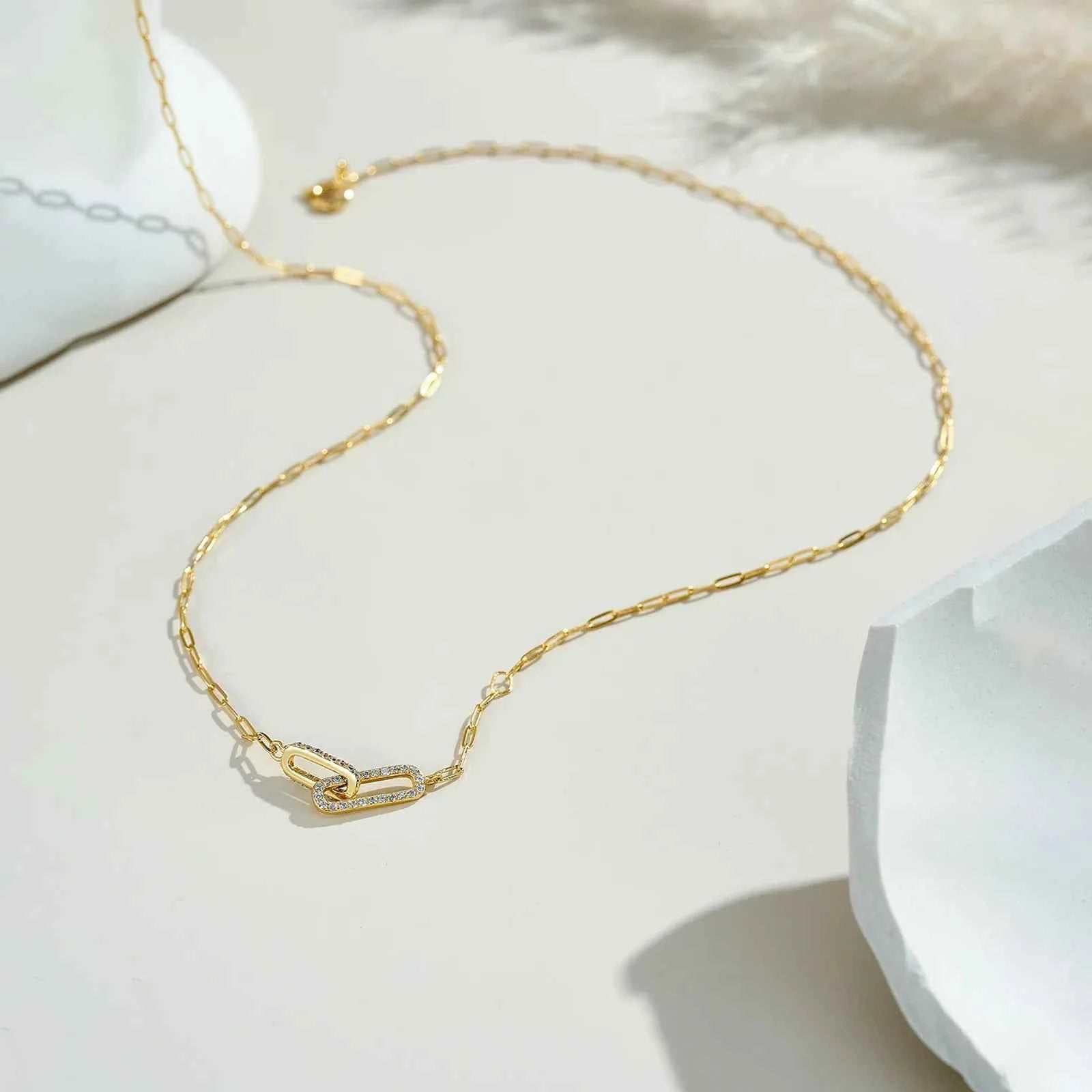 Modern Sterling Silver Link Necklace