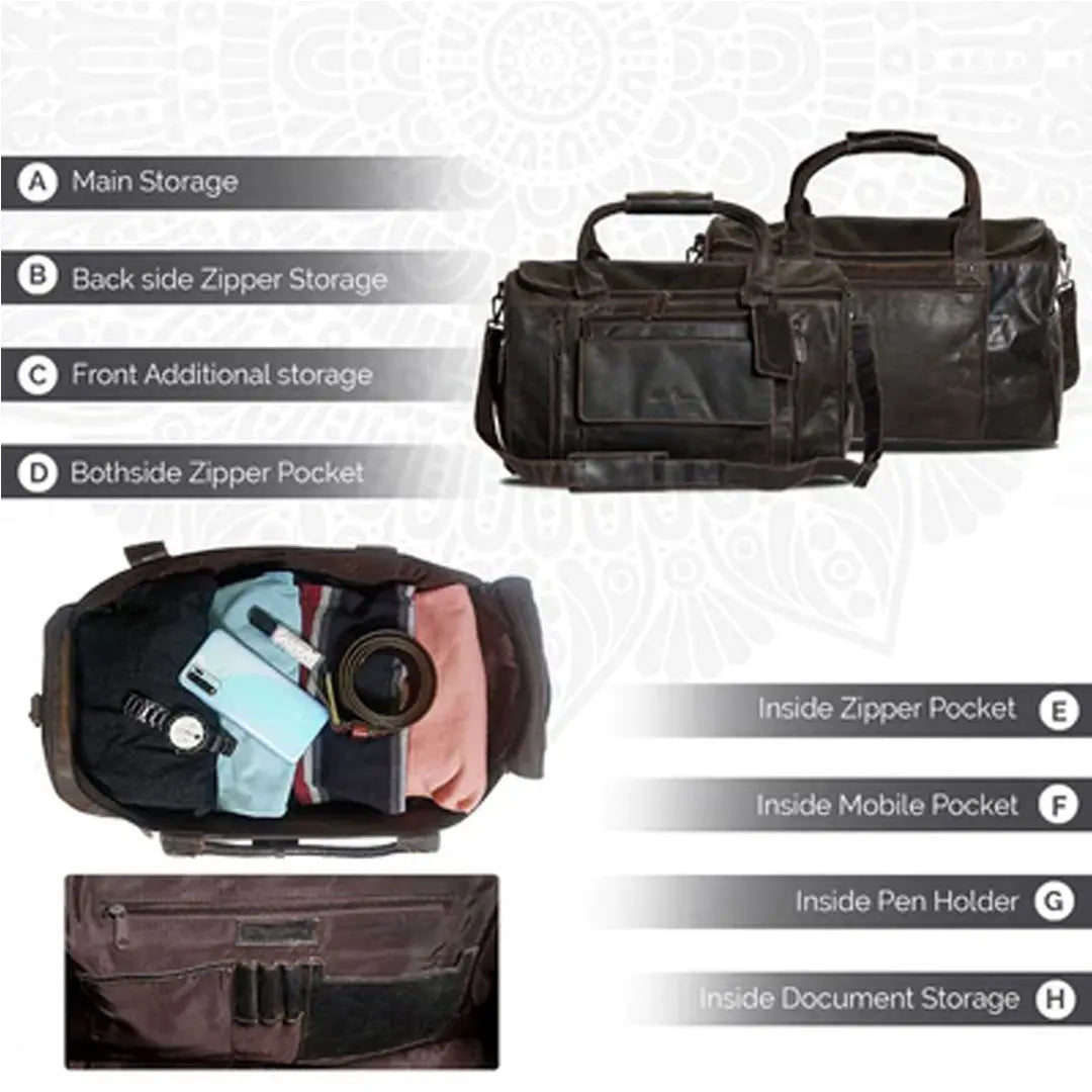 Greenwood Leather Regina Large Travel Duffle Bag