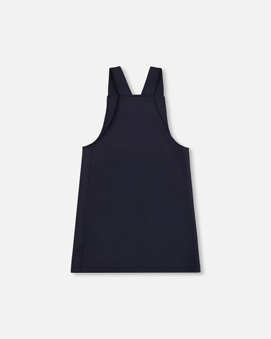 Milano Jumper Dress Navy Blue With Buckle Detail