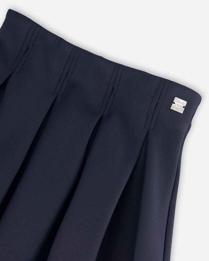 Pleated Milano Skirt Navy Blue