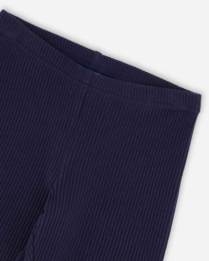 Ribbed Leggings Navy Blue