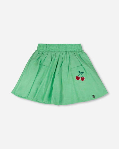 Organic Cotton Skort With Embroidery Green