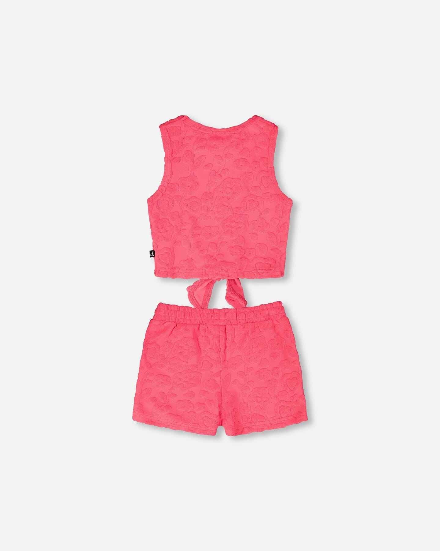Terry Tank Top With Shorts Set Pink