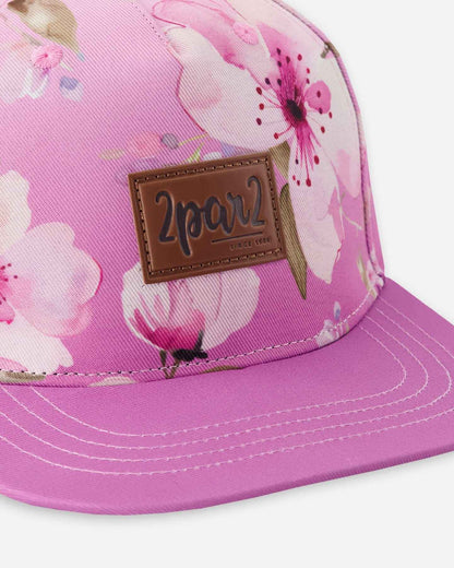 Cap Purple Flower Print