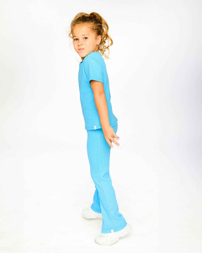 Crinkle Jersey Leggings Blue