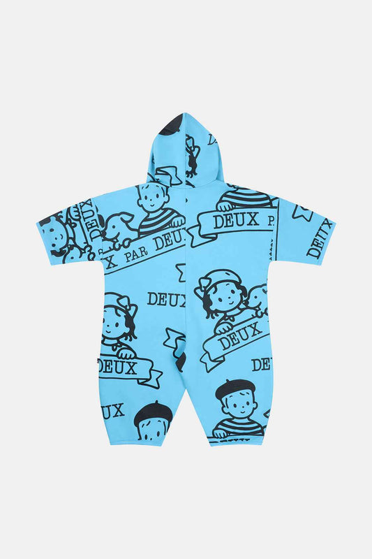 40Th Anniversary Printed Jersey One-Piece Sky Blue