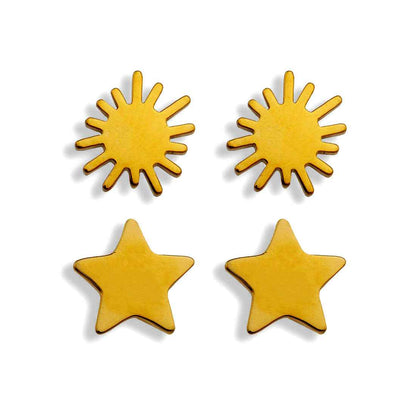 HEAVENLY 2-Pair Stud Earrings Set