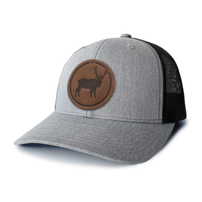 Elk Leather Patch Trucker Hat