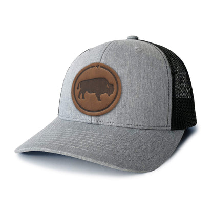 Bison Leather Patch Trucker Hat