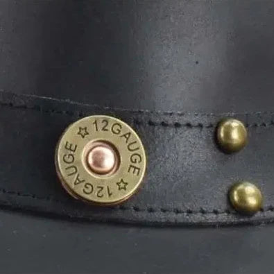 Shapeable Cowboy Hat with 12 Gauge Bullet Slice & Embellishments
