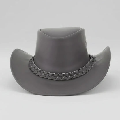 Premium Leather Wide Brim Western Hat. Lightweight Top Grain Rodeo Hat