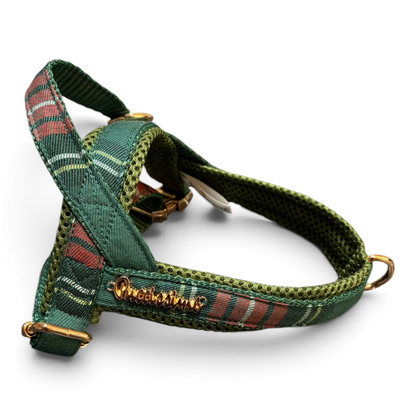 Highland Plaid Green One-Click Dog Harness