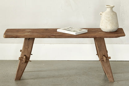 Banc Rembrandt en teck ancien