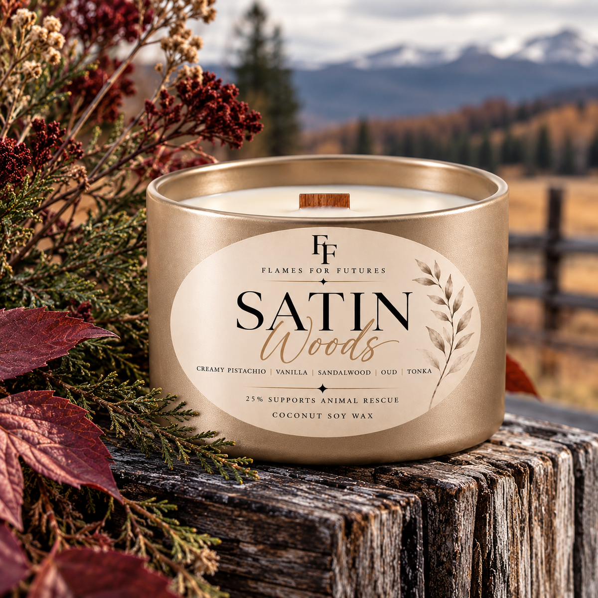 Satin Woods — 8 oz Coconut Soy Candle