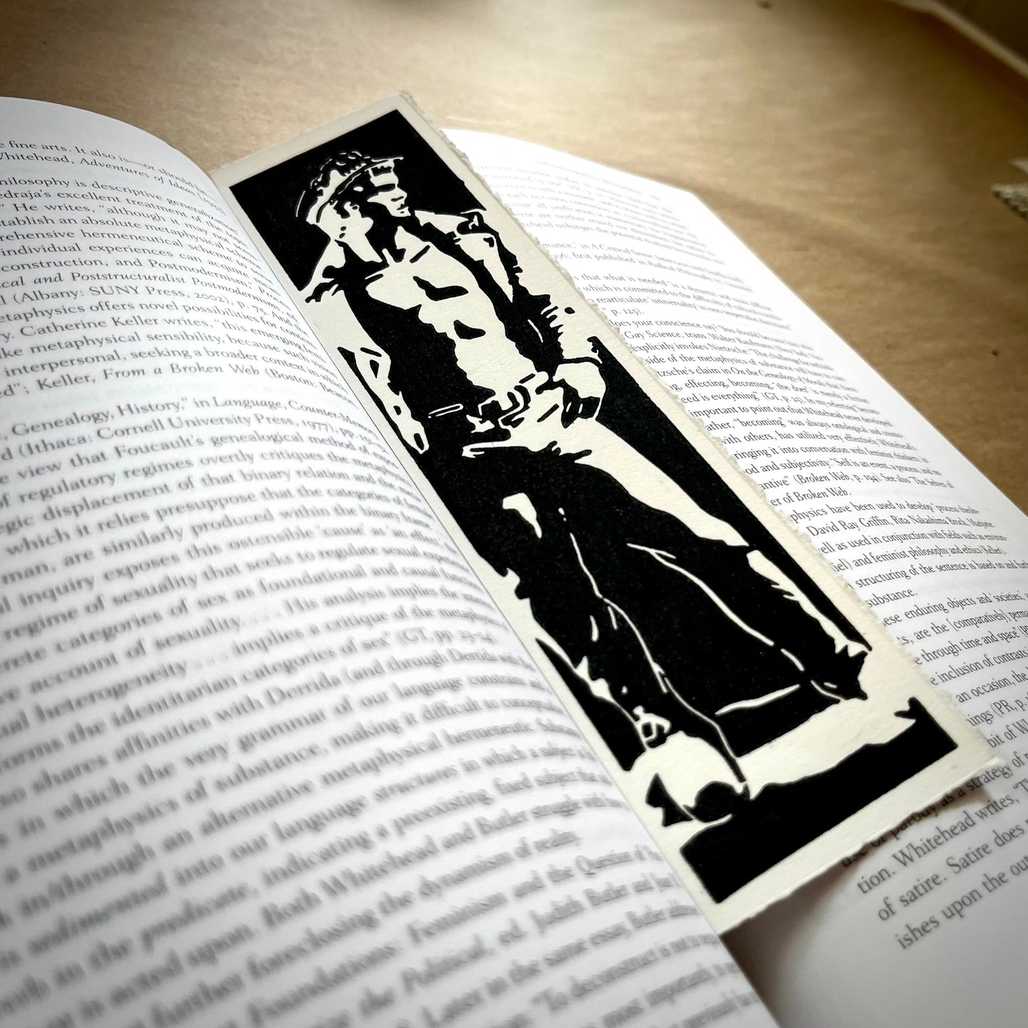 Leather David Bookmark | LINOCUT PRINT