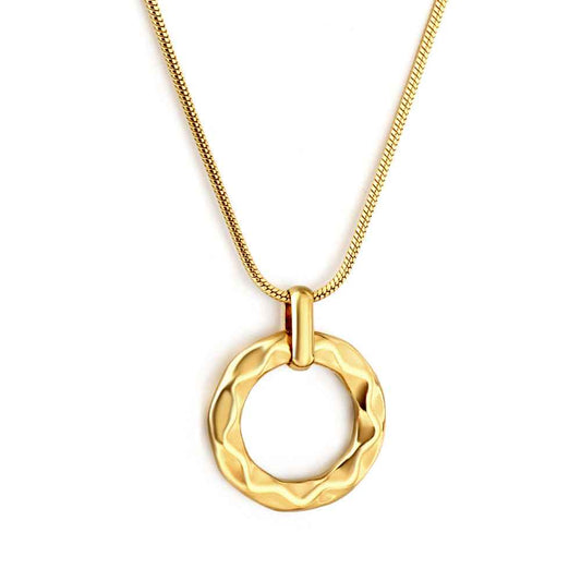 Textured Circle Cutout Pendant