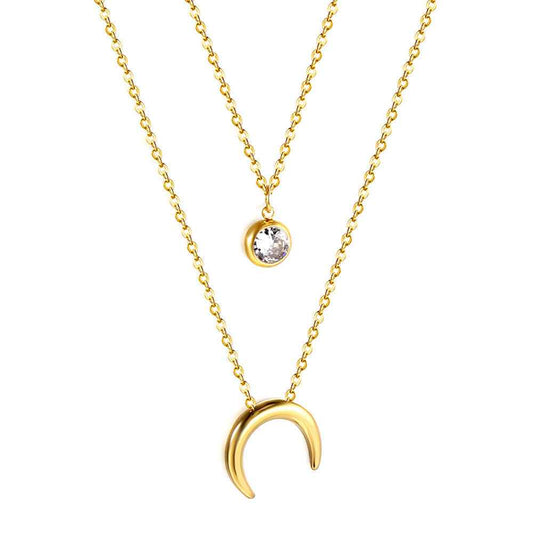 Triple Moon Diamond Necklace