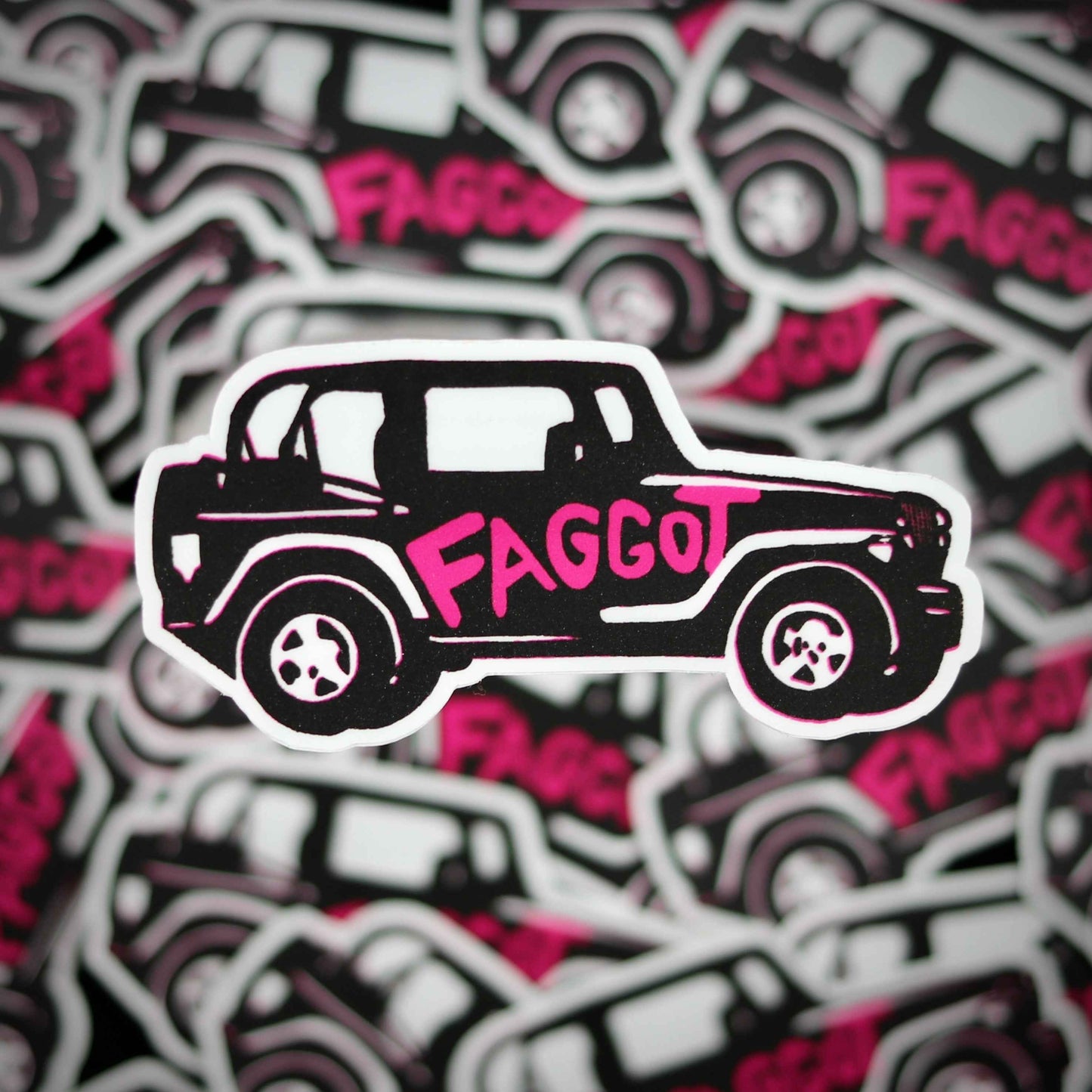 Faggot Jeep Sticker - Queer As Folk