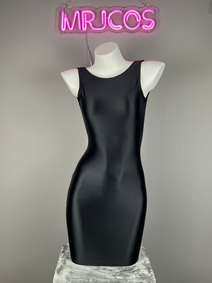 Sleeveless Tight Spandex Casual Halter Dress Basic Stretchy Wrap Party Dress