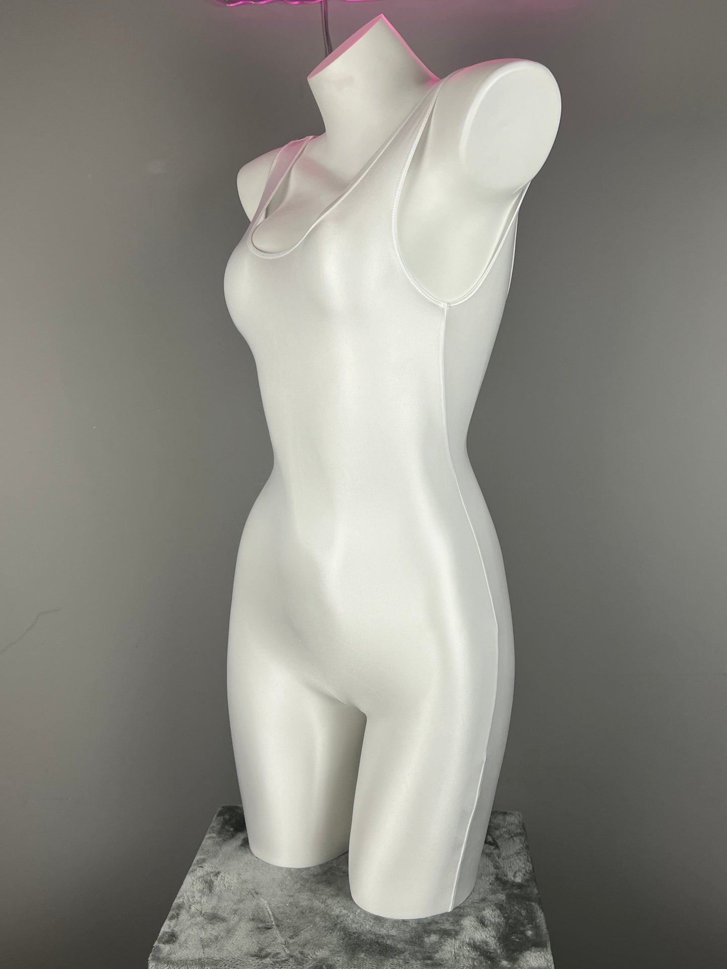 Sleeveless Sheer Spandex Bodysuit Glossy Silky Spandex Yoga Suit Lingerie