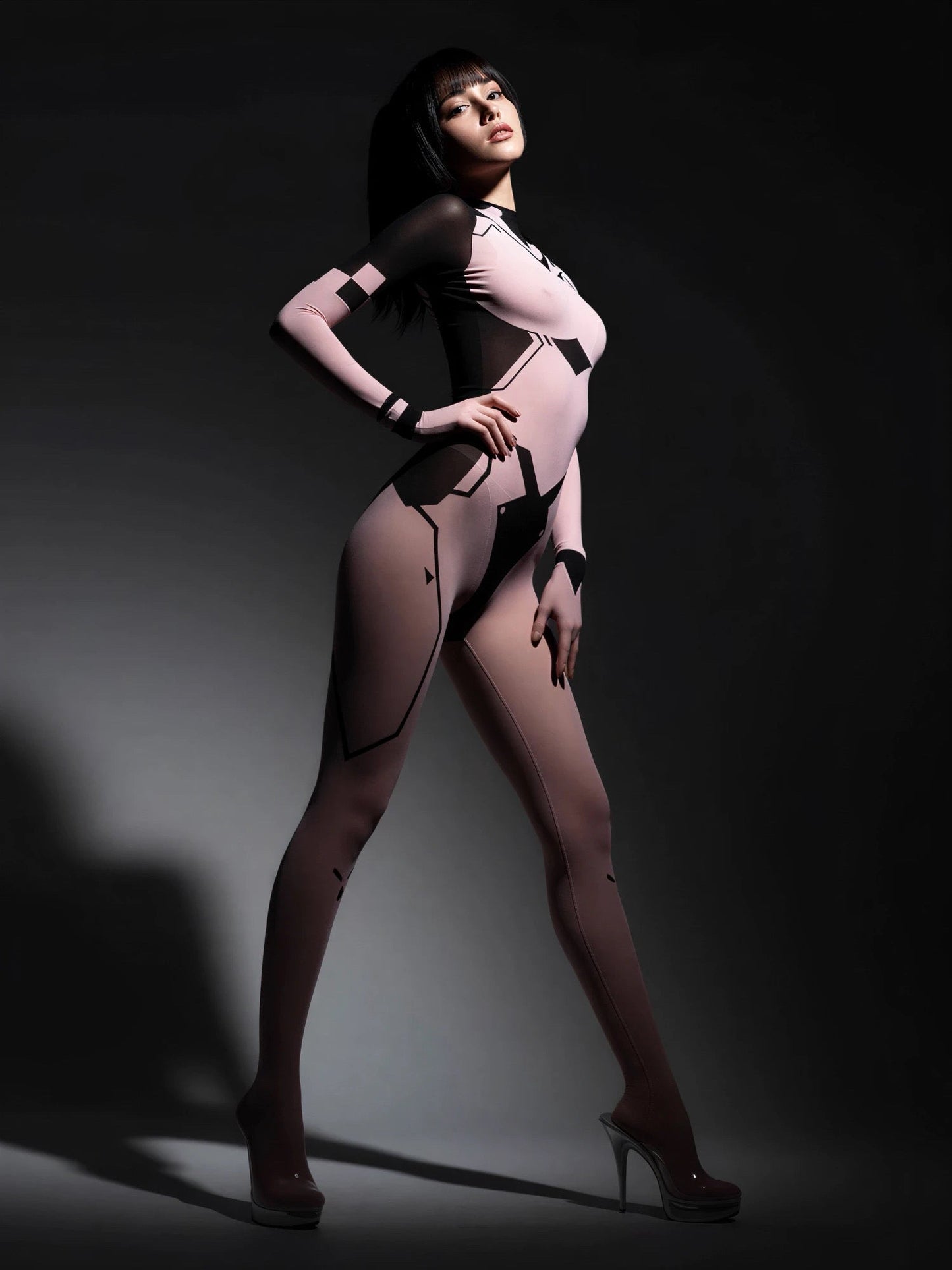 Cyber-Elegance 10D Ultra-Sheer Bodystocking | Anime-Inspired Sci-Fi Silhouette
