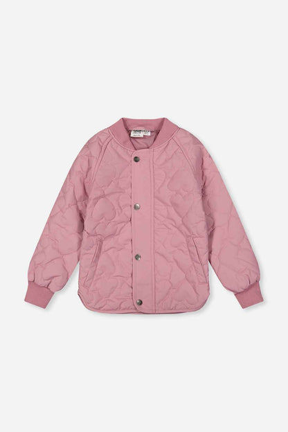 Quilted Raglan Sleeve Jacket Mauve Pink
