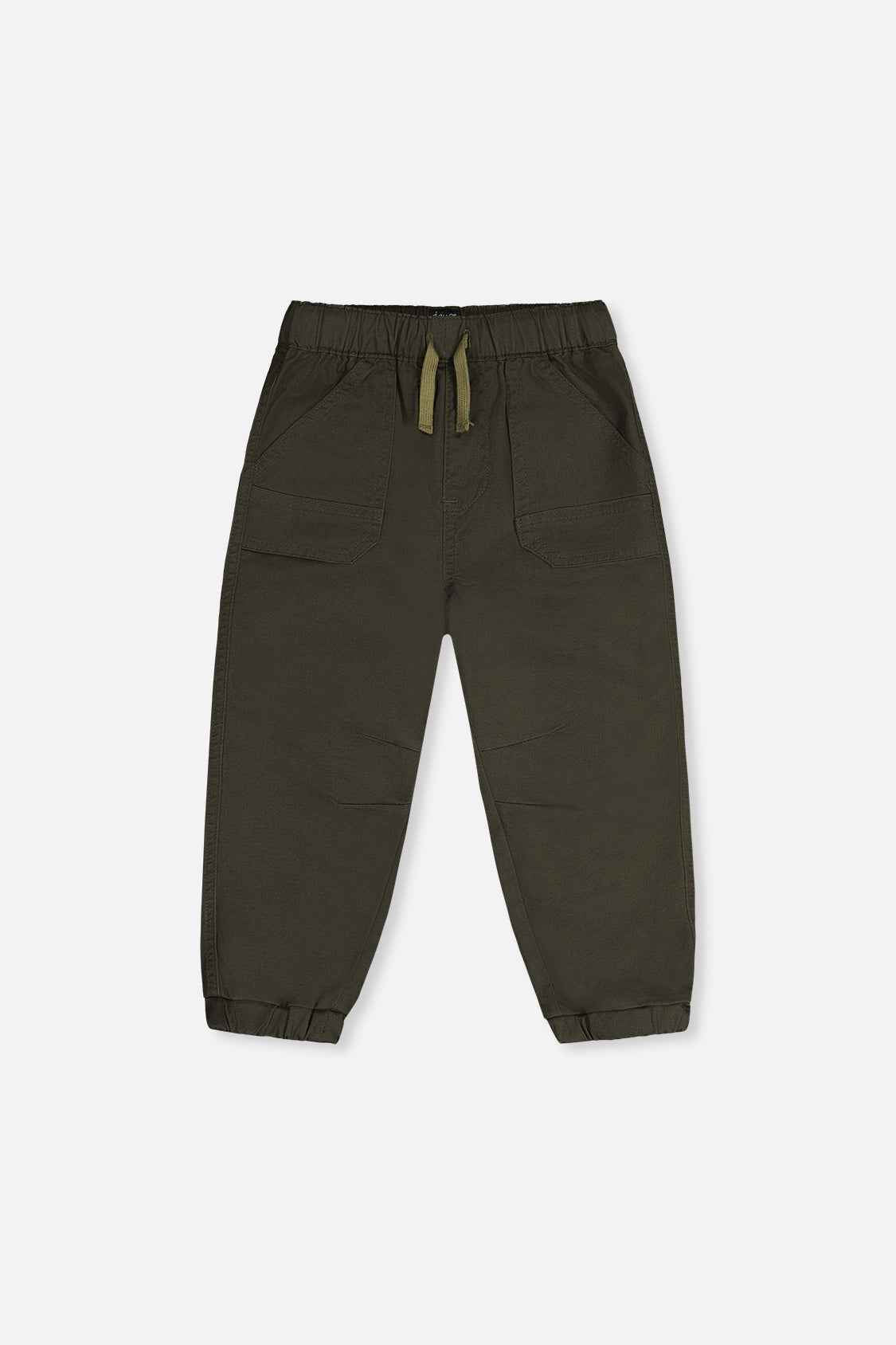 Stretch Canvas Jogger Pants Very Dark Green