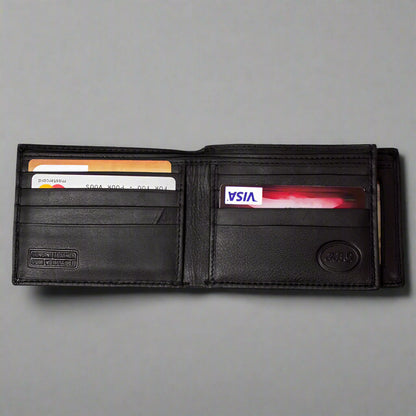 JBG International Men's Center Wing Bifold Leather RFID Wallet