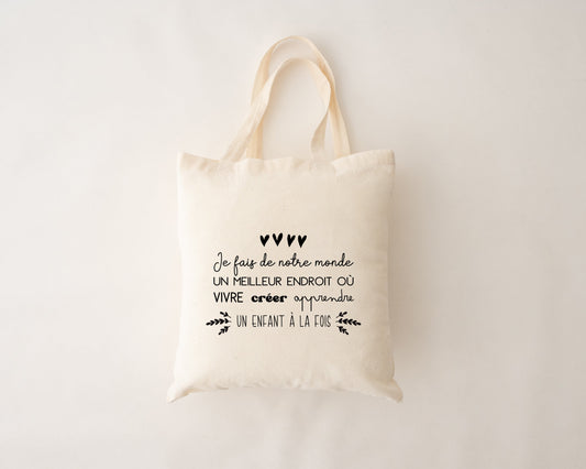 Sac en coton réutilisable - Je fais de notre monde...